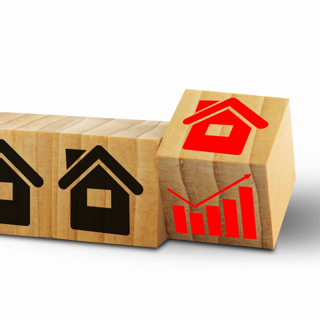 Cubes de bois montrant une augmenter la valeur de sa maison | Prex inc.