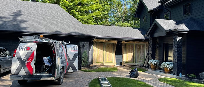 exterior house painting masking in progress | PREX INC.